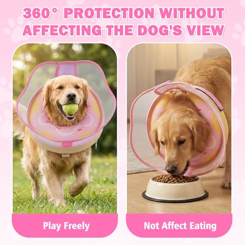 Inflatable Dog Cone Collar (Pink / L (Neck 12.5"-15"))