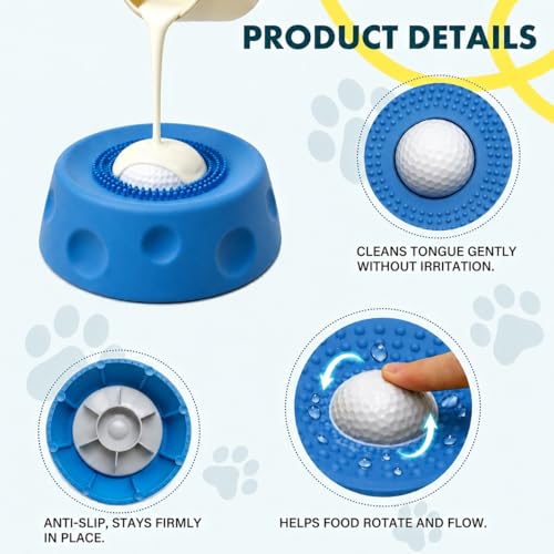 Dog Licking Bowl with Rolling Ball