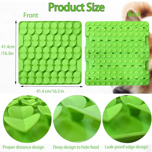 Large Silicone Snuffle Mat for Small Medium Large Dogs Slow Down Eating (Green-L (16.3x16.3in))