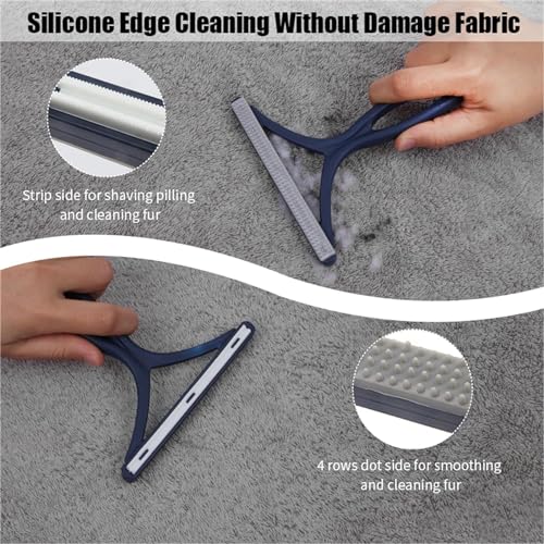 3 Pack Pet Hair Remover Carpet Rake (Blue With Black)