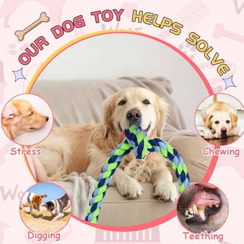 2 Pack Dog Rope Toys for Large Breed Aggressive Chewers Dogs