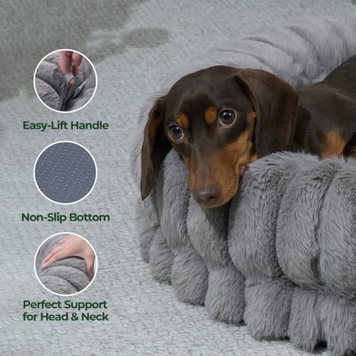 Luxury Donut Dog Bed (36.0"L x 36.0"W x 7.5"Th / Gray)
