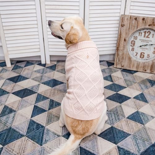 Turtleneck Dog Sweater (Large / Rosy)