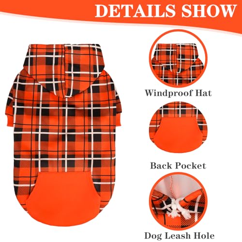 Plaid Dog Hoodie (XX-Large / Orange)