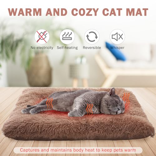 Self Warming Cat Bed (Brown / M: 20"x24")
