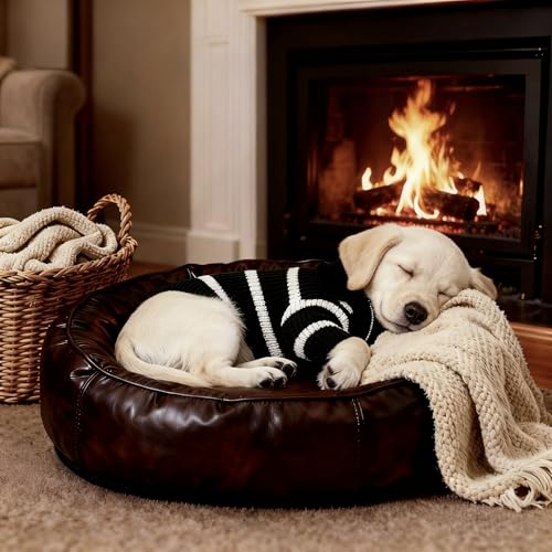 Small Dog Sweater with Zipper (Black Stripe Zip(Order One Size Up) / X-Large)