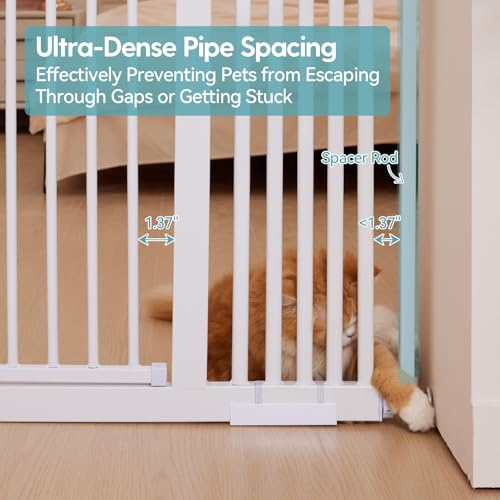 55.1" Extra Tall Pet Gate (White - S / 55.1" Tall, 29.9-44.4" Wide)