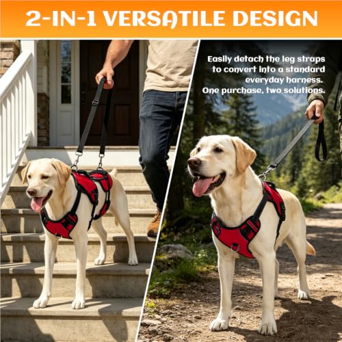 Dog Lift Harness (Red-2 / X-Large)