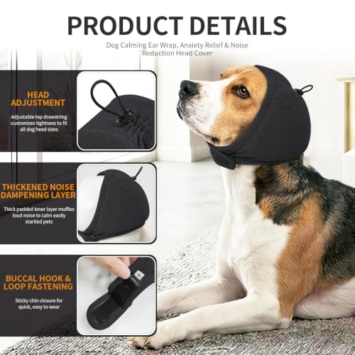 Dog Ear Cover Noise Protection (Small(Head Circle:10"-15") / Black)