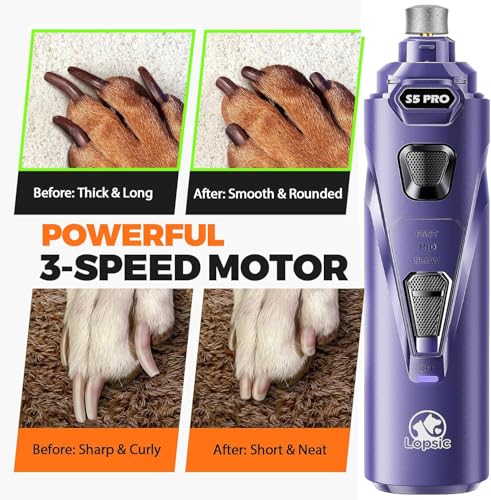 Whisper Quiet Dog Nail Grinder Safe & Stress (Blue)