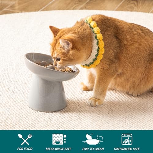 Ceramic Slow Feeder Cat Bowl (Grey)