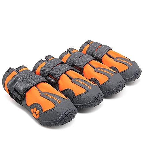 Non Slip Reflective Dog Boots Paw Protect Shoes (3# / Orange)