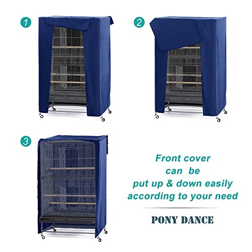 Pets Product Universal Birdcage Cover Blackout & Breathable Birdcage Cover for Pets' Good Night (35.0"L x 25.0"W x 47.0"H / Blue)