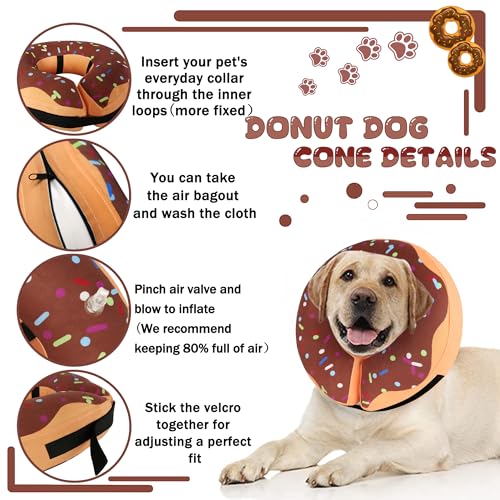 Recovery Donut Collar for Dogs & Cat (Brown / L（neck 14"-18"）)
