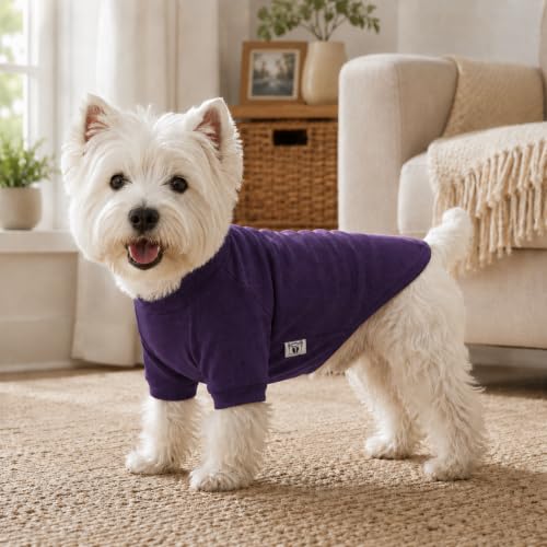 Ribbed Dog T Shirt Cotton Knitted Dog Sweaters for All Season Pet T (3XL (for Large Dog) / Purple)