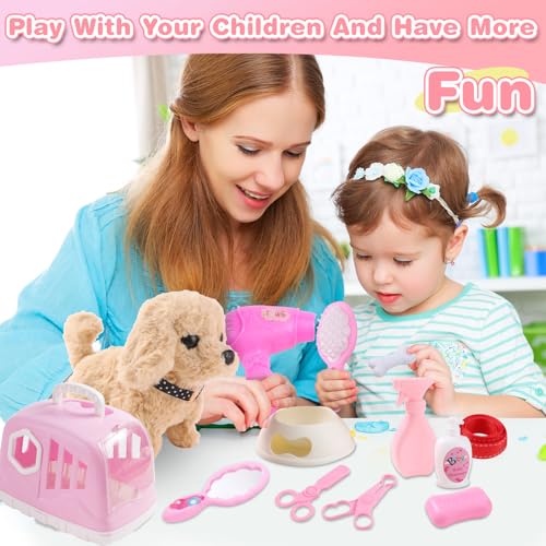 14PCS Dog Toys for Kids (Pink)