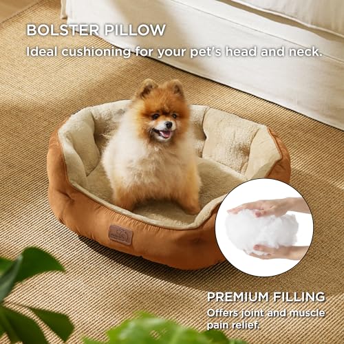 Small Dog Bed Washable (25"L x 21"W x 8"Th / Terracotta)