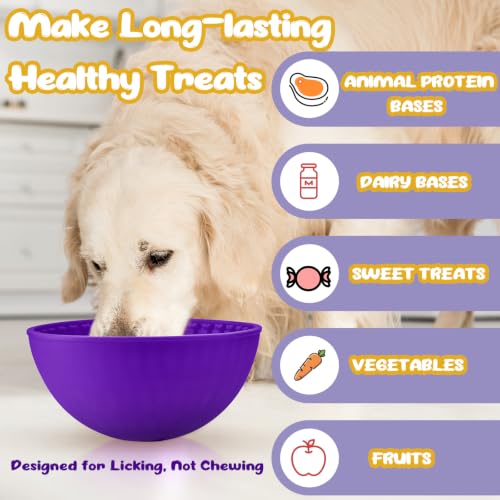 2 Pcs Dog Lick Bowl (Blue, Purple)