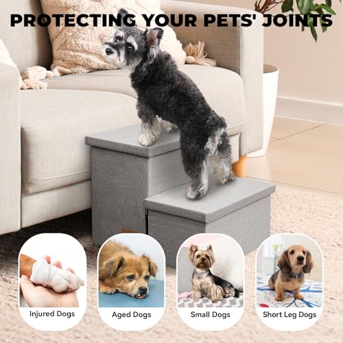 Dog Stairs with Storage (Grey No Condo / 2)