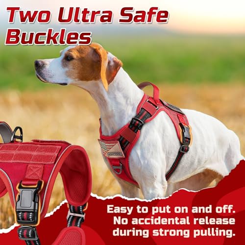 Tactical Dog Harness for Medium (Red / Medium)