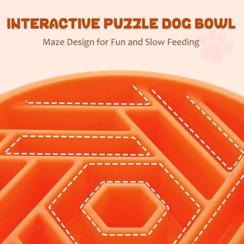 Slow Feeder Dog Bowl (orange)