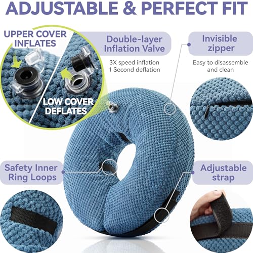 Inflatable Dog Cone Collar (XL(Neck 17"-20") / Blue)