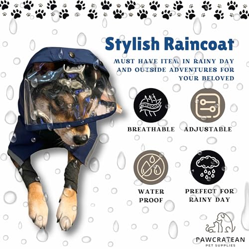 Dog Raincoat Water Resistant (Dark Blue / X-Small)