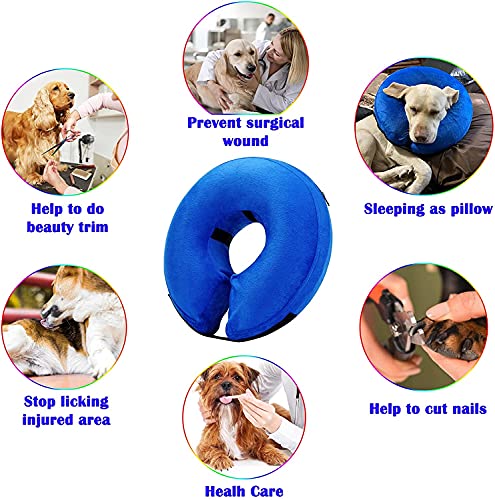 Inflatable Dog Cone Collar for After Surgery (Blue / Large (Neck: 15"-18"))
