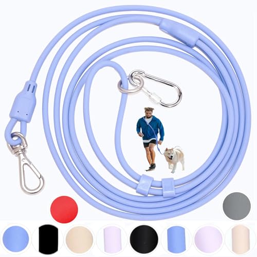 9-in-1 Hands Free Dog Leash Crossbody/Waist Blue Small Dogs (Moon Blue / Small - 6mm Diameter - 6-20lbs)
