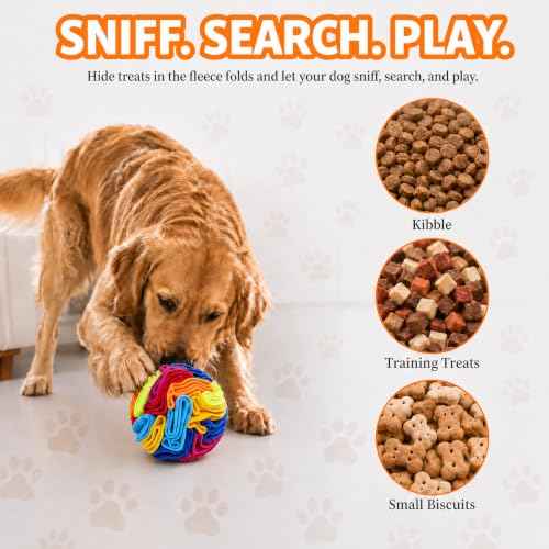 Snuffle Ball Snuffle Ball for Small Dogs (Rainbow-colored / Medium)
