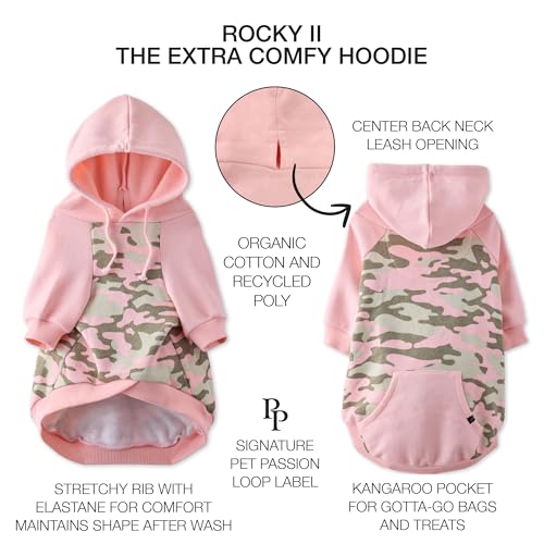 Rocky II Dog Hoodie (Pink Half Camo / XXX-Small (up to 5lbs))
