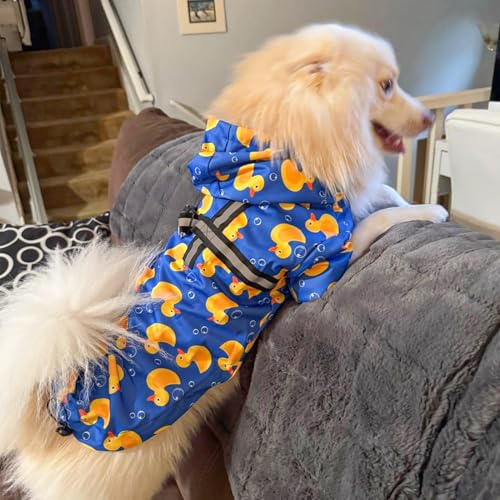 Dog Raincoats for Large Dogs (Duck Blue / L(Back 18.1", Chest 25.5", Neck 18"))
