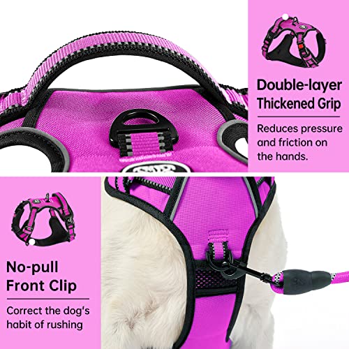 No Pull Dog Harness for Small Dogs (Fuchsia Pink / Small)