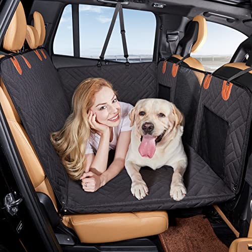 Hard Bottom Dog Car Seat Cover for Back Seat (Black / For Car/SUV/Small Truck)