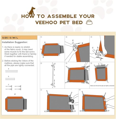 Outdoor Elevated Dog Bed Large Sized Dogs (42.0"L x 30.0"W x 7.0"Th / Black)