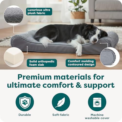 Orthopedic Dog Bed for Large Dogs (Large / Gray)