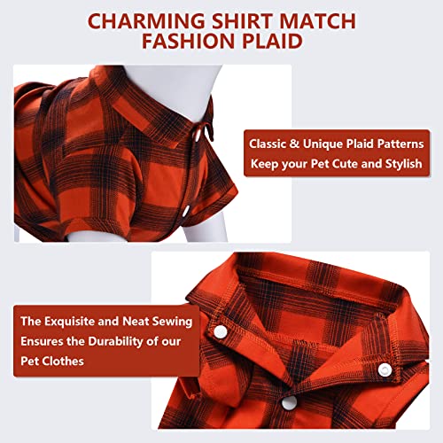 Dog Shirt Plaid Dog Clothes for Medium Large Dogs Boy Girl Soft Pet T (7XL-(90lb~105lb)-Chest~43" / Red#1)