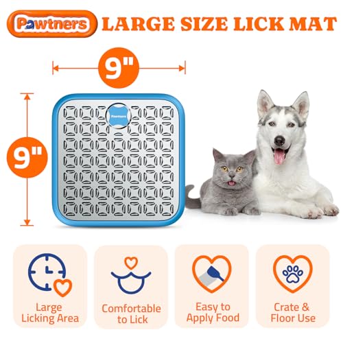 Stainless Steel Lick Mat for Dogs & Cats (blue / 1pack)