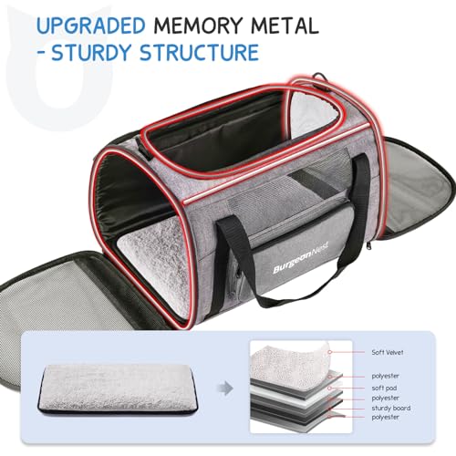 Cat Carrier up to 20 Lbs (Grey / 17.7"L x 12.0"W x 12.5"H)