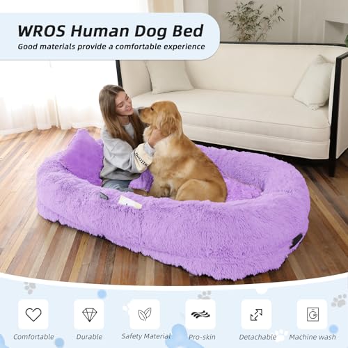 Human Dog Bed (71.0"L x 45.0"W x 12.0"Th / Purple)