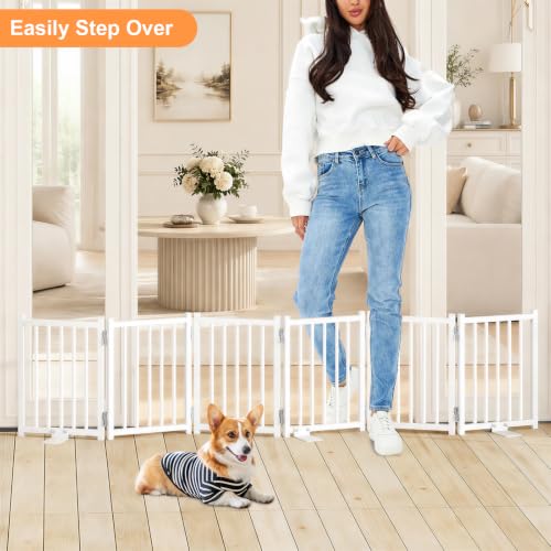 Short Dog Gate Indoor (White / 6 Panel-16''H, Up to 72’’ W)