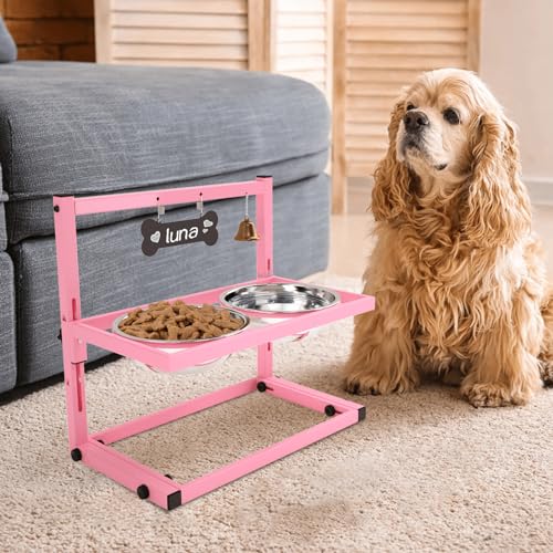 Elevated Bowls for Small and Medium Dogs (Pink - Elevated Bowl Stand / Medium & Small Dogs)