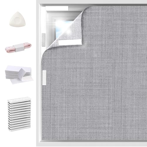 Linen 100% Blackout Curtain (Grey / 78"W x 57"L (Pack of 1))