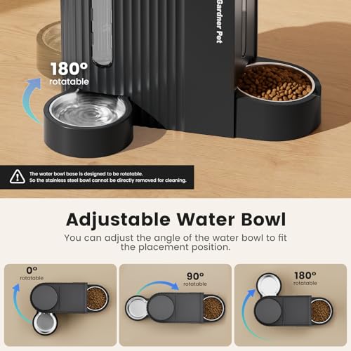 Gravity Automatic Cat Feeder (Large (0.8 Gallon x 2) / Black Grey)