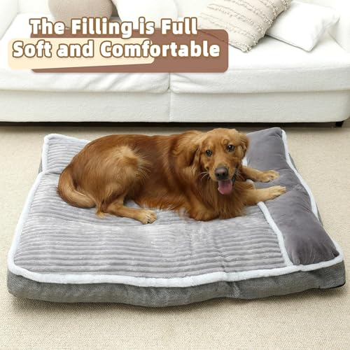 Dog Bed for Large Dogs (Gray / Medium:(30"L x 20"W x 3"Th))