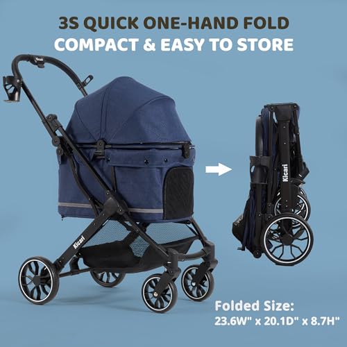 All Terrain Dog Stroller for Small to Medium Dogs (Midnight Blue)