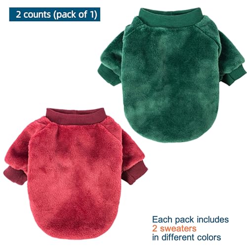 Dog Sweater 2 (Wine red,Dark green / X-Large)
