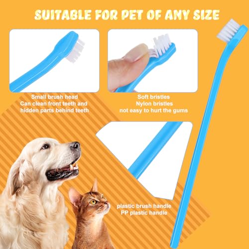 100 Pcs Small Dog Toothbrush Bulk Pack Long Handle Pet Toothbrushes with Soft Bristles (7 Colors)