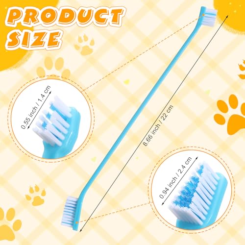 150 Pcs Dog Toothbrush Dual Headed Dental Brushes Puppy Tooth Brushing Kit Long Handle Toothbrush for Large and Small Dogs Cats Most Pets Teeth Cleaning Oral Care Supplies (Bright Color)