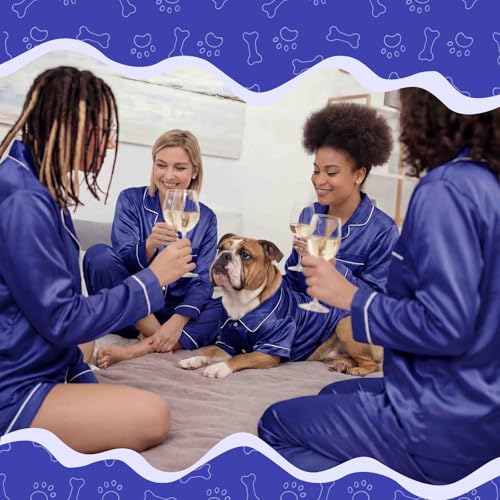 Dog Silk Pajamas Shirt Puppy Satin Pjs for Small Dog (M / Navy Blue)